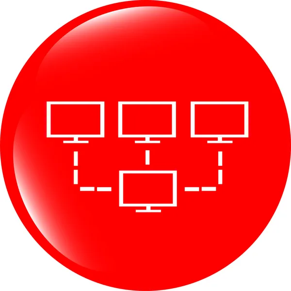 Laptop lub komputer znak sieci web przycisk ikona izolowane na białym — Zdjęcie stockowe
