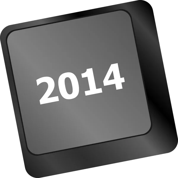 2014 nieuwe jaar toetsenbord toets close-up — Stockfoto