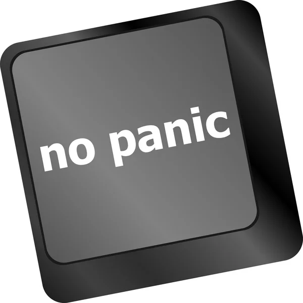 Ingen paniknyckel på datorns tangentbord - socialt begrepp — Stockfoto