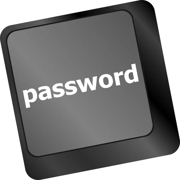 可访问性的概念与密码按钮在笔记本电脑上，键盘键 — 图库照片