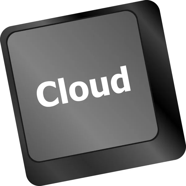 Keyboard key with cloud computing button — Stock Photo, Image