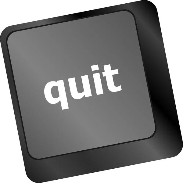 Quit button on black internet computer keyboard — Stock Photo, Image