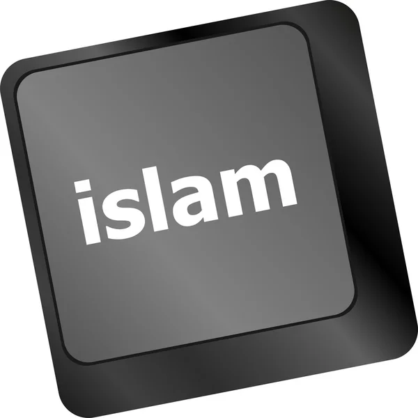 Giriş tuşuna basılı olan bilgisayar tuşundaki islam kelimesi — Stok fotoğraf