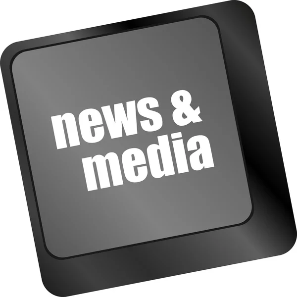 Computertoetsenbord met nieuws en media sleutel. bedrijfsconcept — Stockfoto