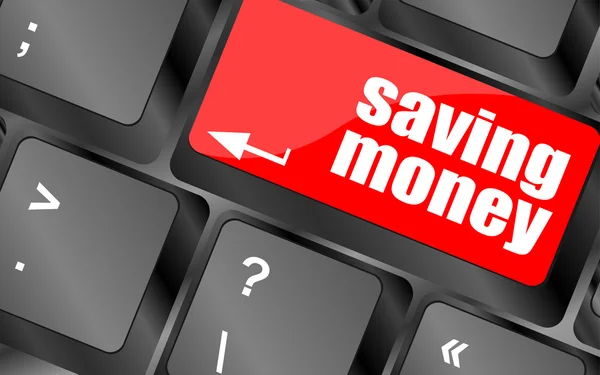 Saving money for investment with a button on computer keyboard — Stock Photo, Image