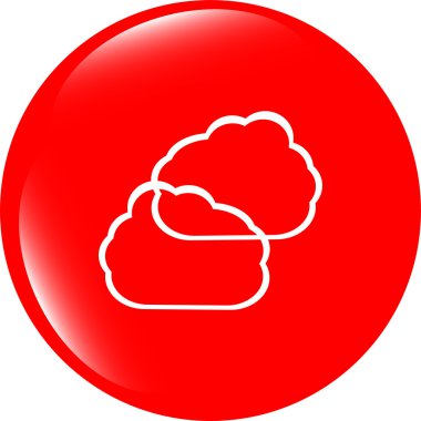 bulut kutsal kişilerin resmi düğme, web düğme beyaz izole