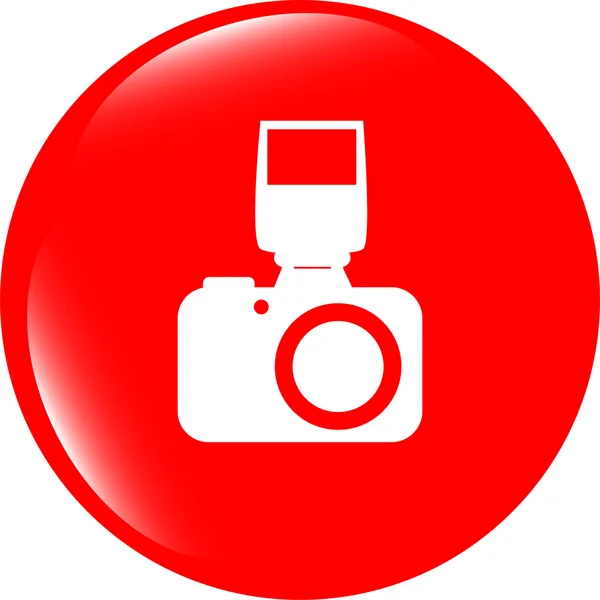 Foto fotocamera icona web, pulsante isolato su bianco — Foto Stock