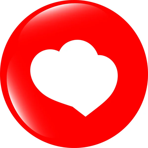 Valentýn srdeční znamení, webové tlačítko izolované na bílém — Stock fotografie