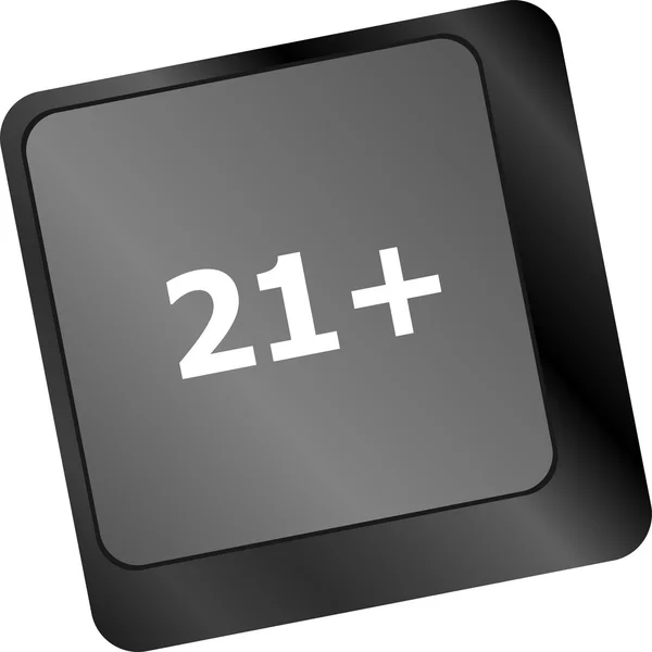 21 plus button on computer keyboard keys — Stock Photo, Image