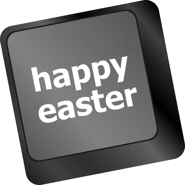 Happy Easter text button on keyboard — Stock Photo, Image