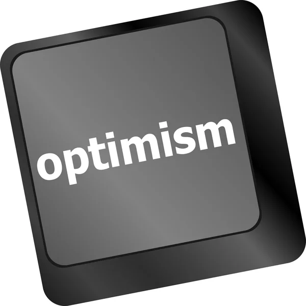 Optimizmus gomb a billentyűzeten közelkép — Stock Fotó