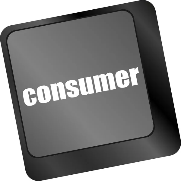 Komunikat dla konsumentów na klawisz Enter klawiatury — Zdjęcie stockowe
