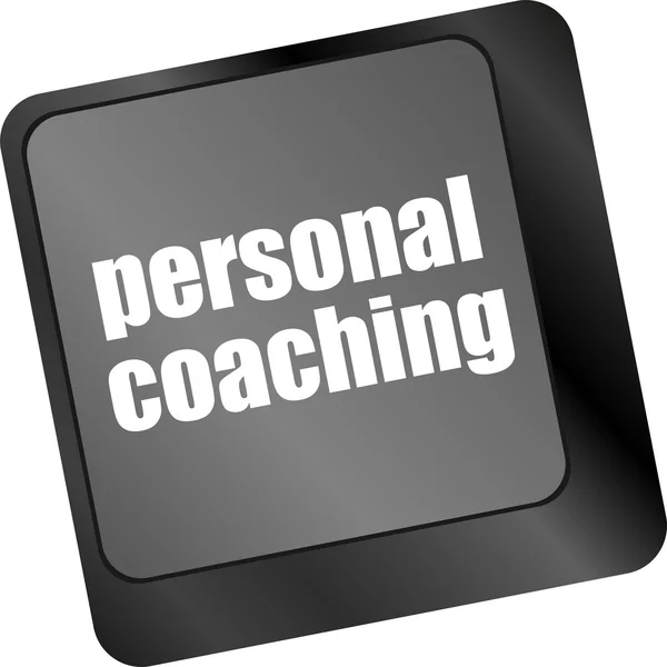 Teclado chave com botão enter personal coaching — Fotografia de Stock