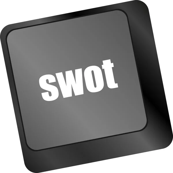 SWOT λέξη στο πληκτρολόγιο του υπολογιστή πλήκτρο — Φωτογραφία Αρχείου