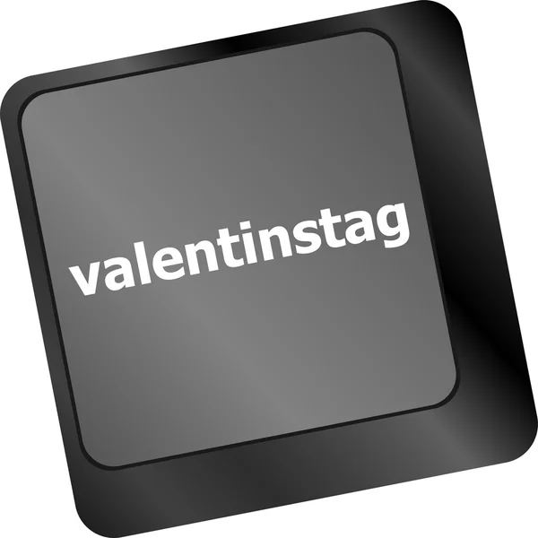 Mensagem Valentim no teclado digite chave — Fotografia de Stock