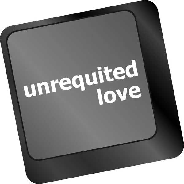 Unrequited love on key or keyboard showing internet dating concept — Stock Photo, Image