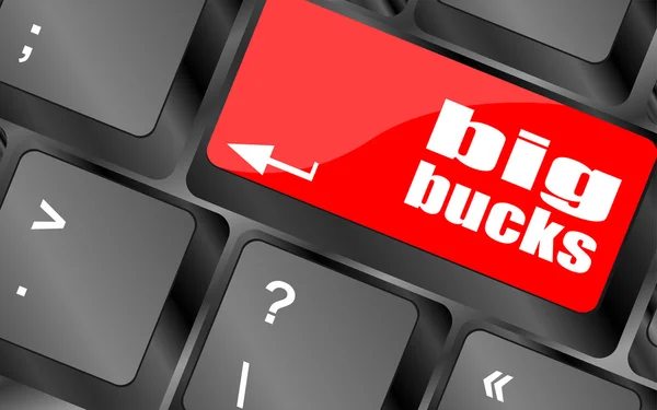 Big bucks on computer keyboard key button — Stock Photo, Image