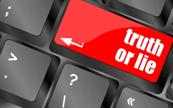 Truth or lie button on computer keyboard key — Stock Photo, Image
