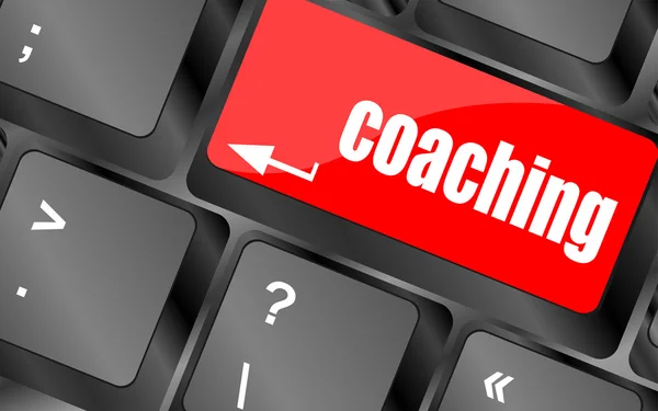 Coaching Button στο σύγχρονο πληκτρολόγιο υπολογιστή με Word coaching σε αυτό — Φωτογραφία Αρχείου