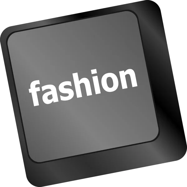 Computer keyboard key with fashion words - social background — Stock Photo, Image