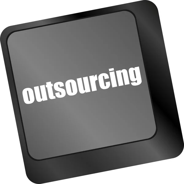 Tlačítko outsourcing na klávesnici počítače — Stock fotografie