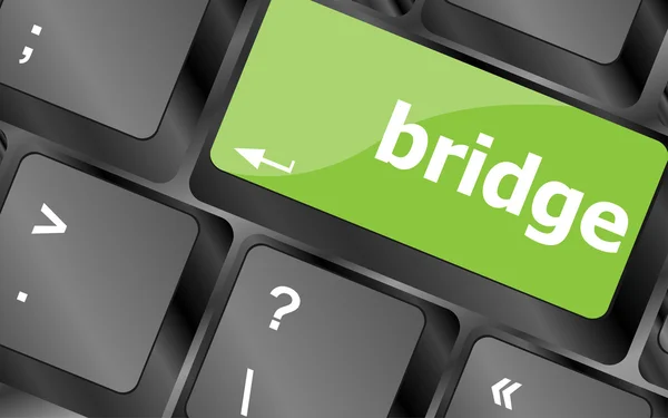 Bridge-Wort auf der Tastatur des Computers — Stockfoto