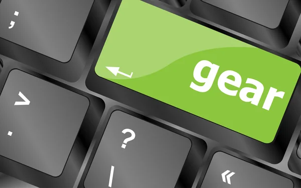 Gear button on computer pc keyboard key — Stock Photo, Image