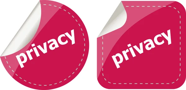 Adesivi etichetta set business tag con la parola privacy — Foto Stock