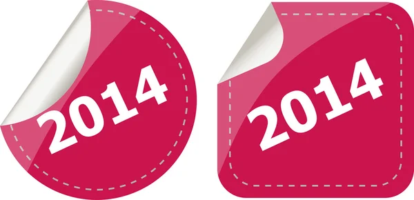 2014 op stickers button set, bedrijfslabel — Stockfoto