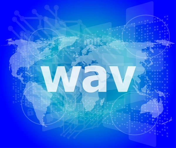 Digitaal concept: wav woord op digitaal scherm — Stockfoto