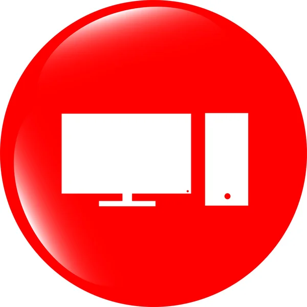 Computer pc icon button — Stock Photo, Image