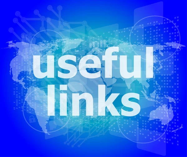 Conceito de web design SEO: links úteis sobre fundo digital — Fotografia de Stock