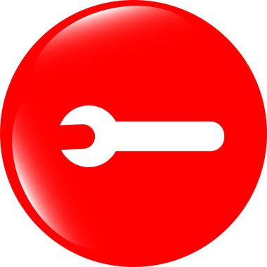 ayarlanabilir anahtar simgesi web düğme üzerinde beyaz izole