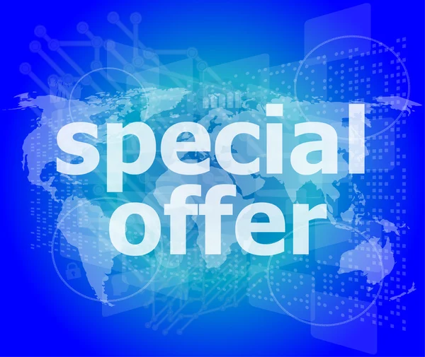 Special offer text on digital screen — Stock Photo, Image