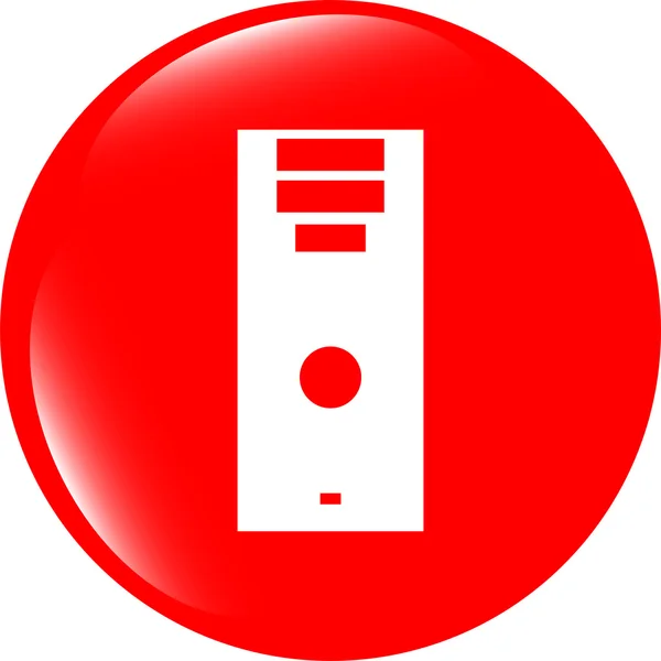 Ordenador portátil o icono de botón web signo de ordenador aislado en blanco — Foto de Stock