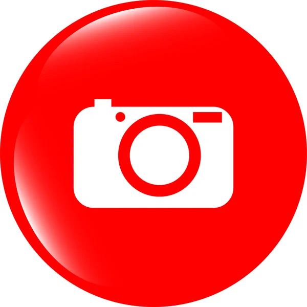 Camera pictogram op ronde internet knop originele illustratie — Stockfoto