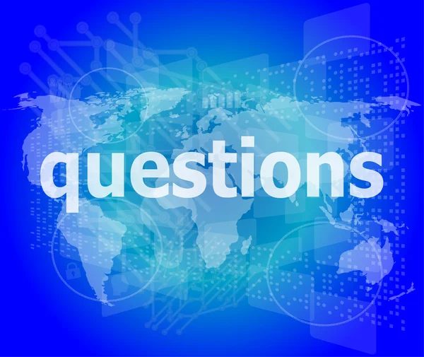 Education concept: words Questions on digital background — Stock Photo, Image