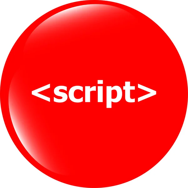 Script sign icon. Programming language symbol. Circles buttons — Stock Photo, Image