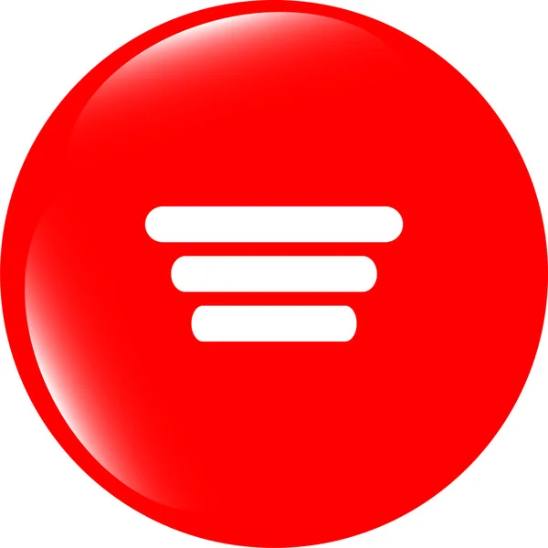 Icône de signe de liste. Symbole de l'option Content View. bouton brillant web — Photo