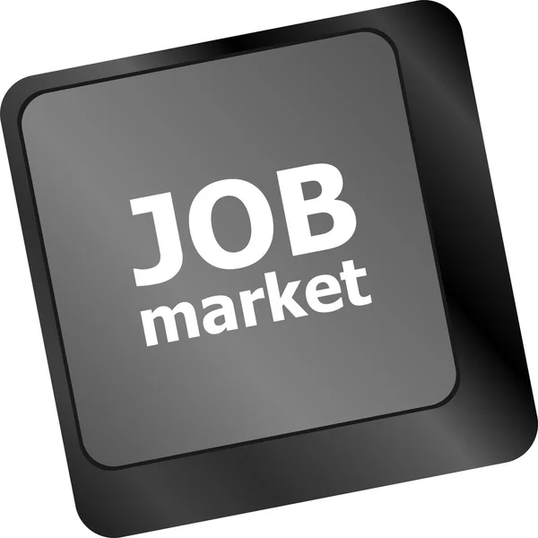 Chave do mercado de trabalho no teclado do computador — Fotografia de Stock