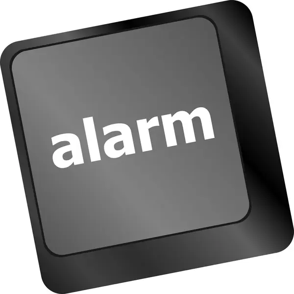 Przycisk alarmu na klawiaturze komputera czarny — Zdjęcie stockowe