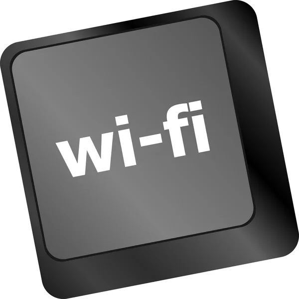 Wi-fi button on computer keyboard — Stock Photo, Image