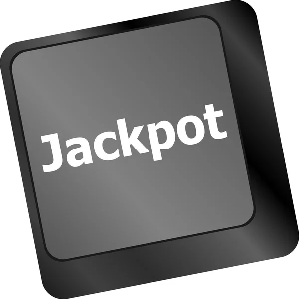 「ジャックポット」という単語が付いたコンピューターキーボードのキー — ストック写真