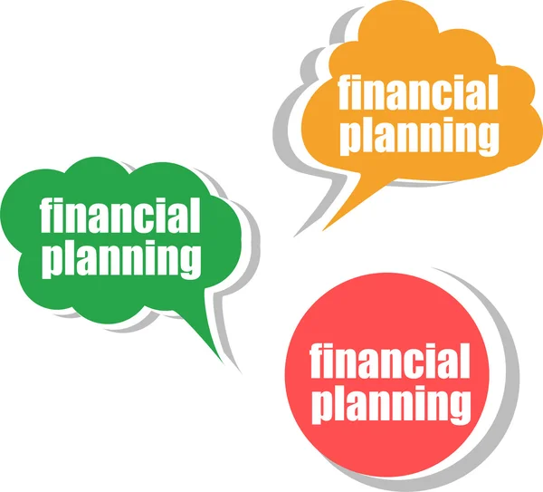 Finanzplanung. Aufkleber, Etiketten, Tags. Banner für Unternehmen, Vorlage für Infografiken — Stockfoto