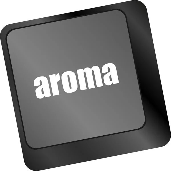 Button with aroma on Computer Keyboard key — Stock Photo, Image