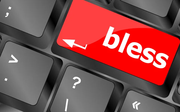 Bless text on computer keyboard key - business concept — Stock Photo, Image