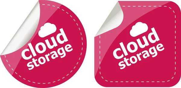 Cloud storage - cloud computing icon stickers set — Stock Photo, Image