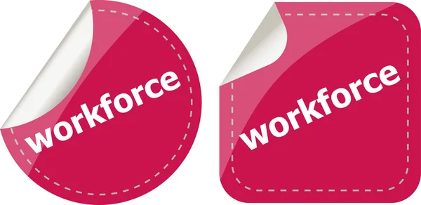 Werknemers woord op stickers knop set, label, business concept — Stockfoto