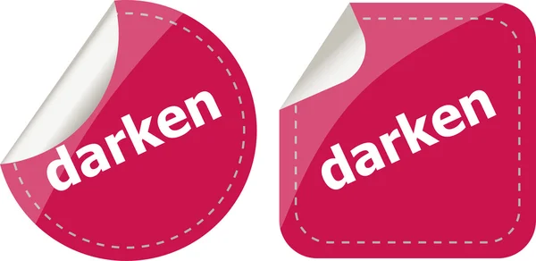 Darken word stickers web button set, label, icon — Stock Photo, Image