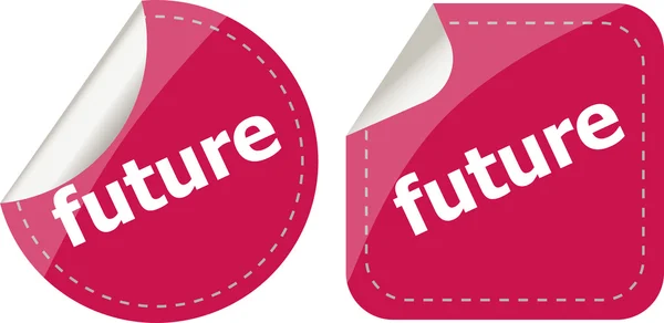 Future stickers set on white, icon button isolated on white — Stock Photo, Image